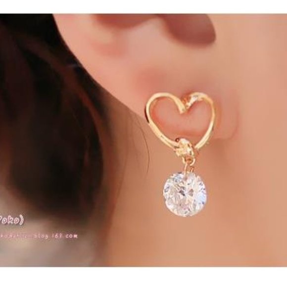 Earrings Hearts Women Bohemian Hoop Drop Cute Trendy Elegant Jewelry Accesories - Picture 2 of 7